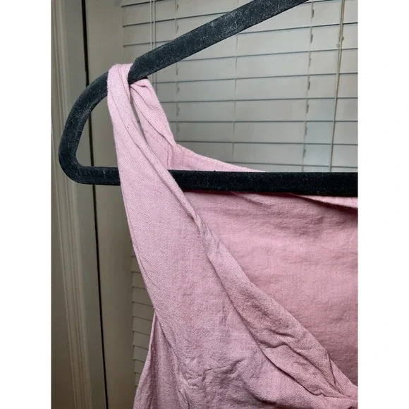 Free People Button Front Midi Dress Sleeveless Casual Pink L - Picture 4 of 11